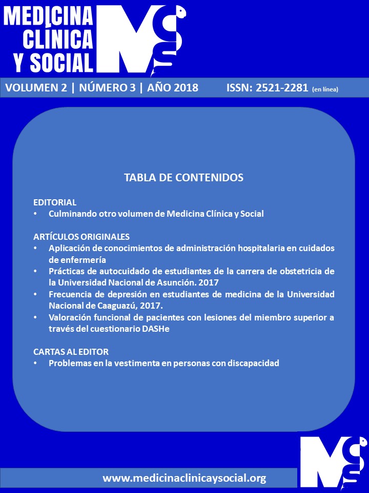 Aplicación de conocimientos de administración hospitalaria en cuidados de  enfermería | Medicina Clínica y Social